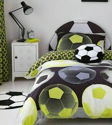 £14.99 • Buy Catherine Lansfield Football Quilt Cover Girls Boys Neon Bedding Set ~ FREE P&P 