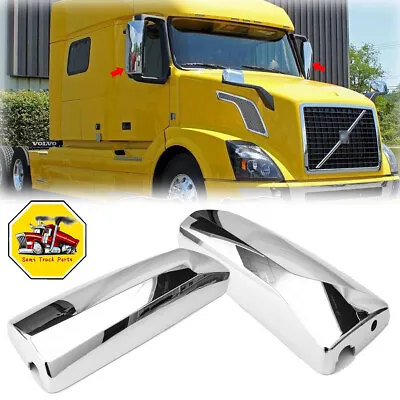 For Volvo VNL 2004-2017 Door Mirror Cover Chrome Set Driver&Passenger Side LH+RH • $84.59