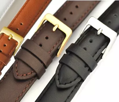 ST Soft Calf Leather Watch Strap Padded 16mm 18mm 20mm 22mm 24mm Tan Black Brown • £6.95