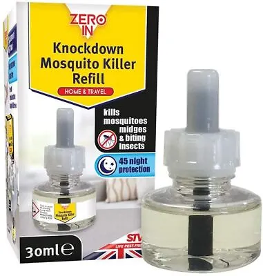 ZeroIn Knockdown Plug-In Refill Mosquito Midges Biting Insect Killer Home Travel • £7.39