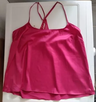 New M&S B By Boutique Cerise Satin Cami Top Sizes Medium And Large • £7.99