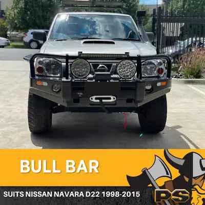 Ps4x4 Deluxe Steel Winch Bull Bar To Suit Nissan Navara D22 1997 - 2015 • $1199