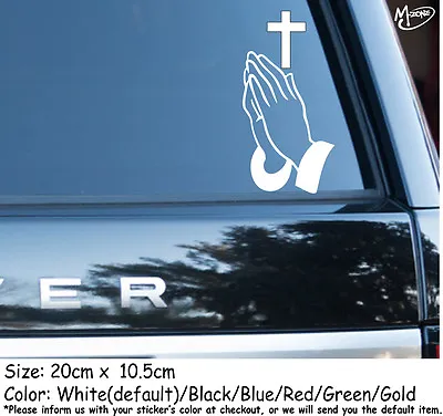 Praying Hands Cross Christian Religious Religion Jesus Car Decal Sticker Gifts • $5.99