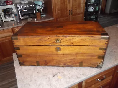 Antique 19th Century European Military Campaign Camphor Wood Trunk • $350