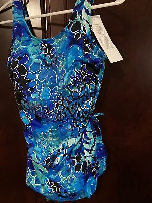 Jodee Mastectomy Swim Suit #4008/4009 One Piece Sarong Size 16 Regular. • $40