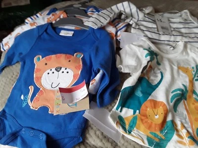 £0.99 • Buy Baby Boy Setx3 Long Sleeved Body Suits Long Sleeved Top Short Sleeved Top 0 To