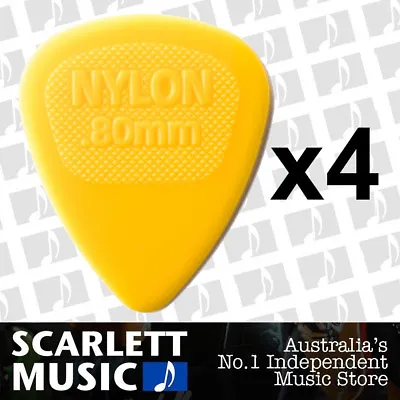 4 X Jim Dunlop Midi Standard .80MM  ( 0.80mm ) Guitar Picks Plectrums Yellow • $4.95