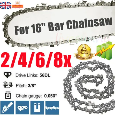 8X Chainsaw Chain For 16  Bar FitsTITAN TTB355CHN ELECTRIC 91PJ057X 56 LinksUK • £7.99