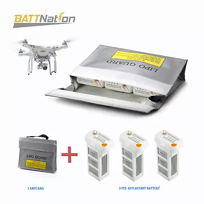 $287.85 • Buy 1 Bag+ 3 DJI Phantom3 Professional Advanced Standard LiPo 4500mAh  Battery