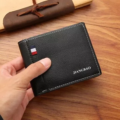 DESIGNER Mens Leather Wallet RFID Safe Contactless Card Blocking ID Protection • £4.49