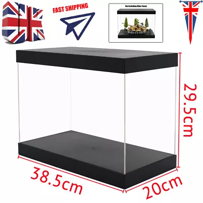 UK Big Perspex Display Box Clear Acrylic Case Plastic Base Dustproof Figure Gift • £37.99