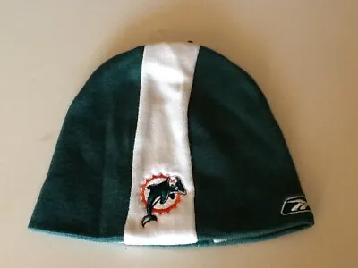 Miami Dolphins Teal/White Cuffless Knit Hat By Reebok • $14