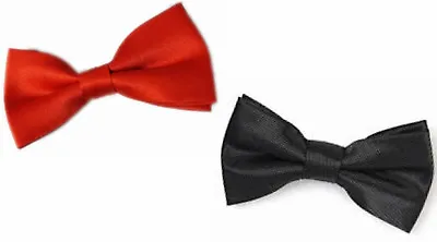 Black Red Bow Dickie Pre Tied Opera James Bond Chaplin Oliver Hardy Fancy Dress • £3.74