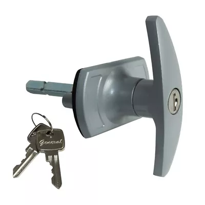 £11.95 • Buy Universal Garage Door T Handle Lock 76mm Shaft Short Spigots In Silver