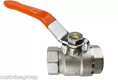 £6.79 • Buy Full Flow Brass Nickel Plated Lever Valve 3/4  BSP Female/female