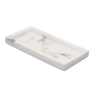 Nordic Marble Print Resin Bathtub Tray Kitchen For Candles Soap Home Decor • £14.60