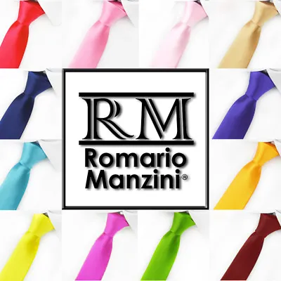 New Romario Manzini® Men's Traditional X-Long Solid Color Ties (50 Colors) • $12