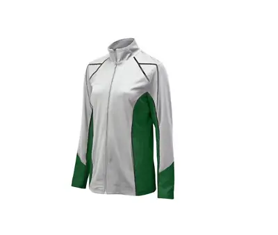 NEW Mizuno Women's Full Zip G3 Jacket White/Forest X-Small XS Green Volleyball  • $22.79