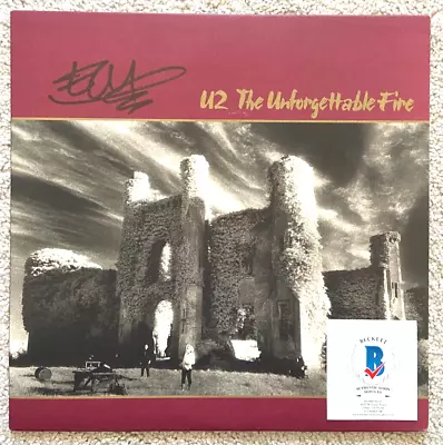 The Edge Signed U2 The Unforgettable Fire Vinyl Album Rock Band Guitar Bono Bas • $674.99