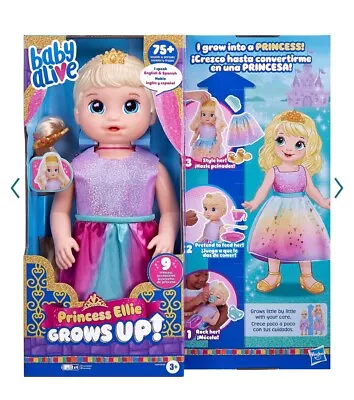 Baby Alive Princess Ellie Grows Up! 15-Inch Doll Blonde Hair Blue Eyes Kids Toy • $29.99
