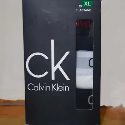 Calvin Klein Mens Boxers Trunks 3 Pack Black Navy White Classic Fit Ck Xl • £17.99