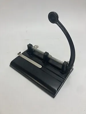 Vintage Master Products 3 Hole Punch Model 1325PB Black Heavy Duty USA Office • $7.99