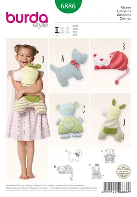 £9.75 • Buy Burda Childrens Easy Sewing Pattern 6886 Novelty Animal Shape Cushion Toys (B...