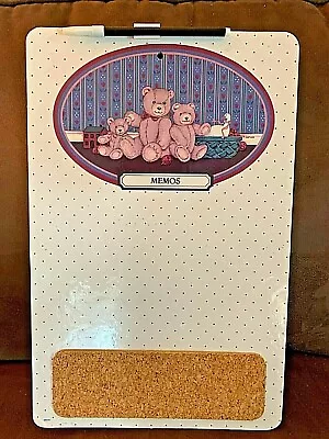 VINTAGE 1980's Teddy Bear Memos Dry Erase Wipe-Off Memo Board • $7