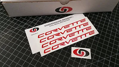 Corvette Wheel Decals (4pk) Racing Engine Caliper Sticker C4 C5 C6 C7 C8 LSX LTX • $23.72