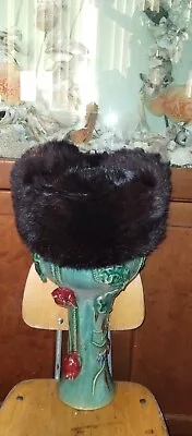 Vintage Sm Men's Real Mink Fur Hat Russian Ushanka  Black  • $65