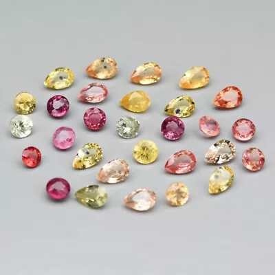 29pcs Lot 1.89ct T.w Pear & Round Multi-Color Sapphire Gemstone Songea • $0.99