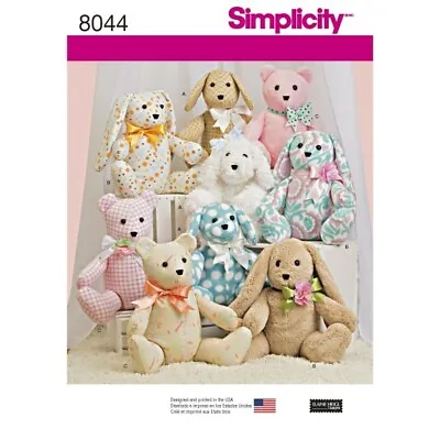 £12.75 • Buy Simplicity Sewing Patterns 8044 Soft Toy Two Pattern Piece Stuffed Animals