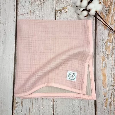 Muslin Baby Blanket (double Sided) - Light Pink & Grey 120x120  • £9