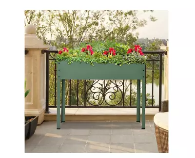 Elevated Metal Herb Garden Raised Bed Vegetable Planter Stand With Legs • £58.99