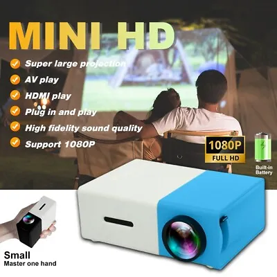 YG300 Mini Projector HD 1080P Portable Multimedia Video Projector 55000 Hours • £29.99