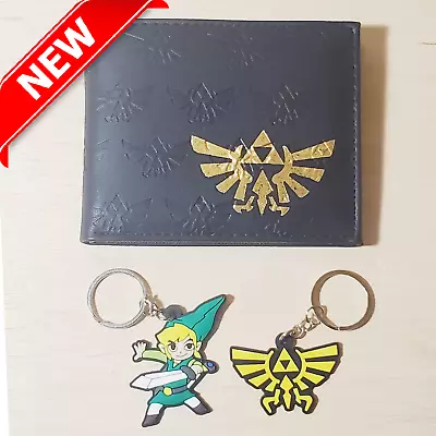 Zelda Wallet + 2 Zelda Keychains ▲ The Legend Of Zelda ▲ Hylian Crest ▲ Link • $7.50