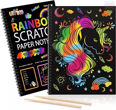 3-10 Year Old Girls Gifts Scratch Art Unicorn Gifts For Girls Toys Age 3- 8 • £10.29