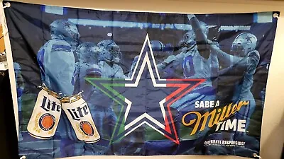 *Rare* Miller Lite DALLAS COWBOYS 3'X5' Double Sided Banner Mexico Inspired *NEW • $49.99