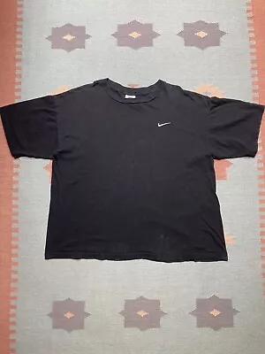 Vintage 90s Nike T Shirt Embroidered Swoosh Check Logo Men’s XL Black • $25