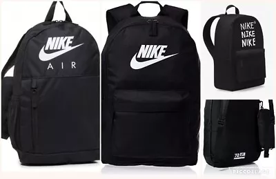 Nike Heritage Backpack Sports Gym School Rucksack Unisex Bag Black DP5753 • £19.99