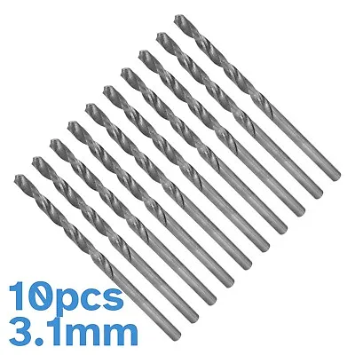 10pcs 3.1mm HSS Micro Twist Drill Bit Mini Steel Straight Shaft PCB Rotary Tool • $10.41
