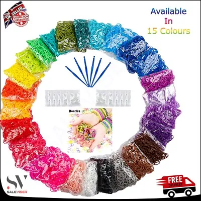 Loom Bands Assorted Bracelet Making Multi Colour 600-15000 Rubber Diy Kids Uk • £89.99