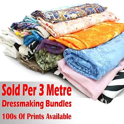 £11.99 • Buy Dressmaking Jersey Fabric Bundles Sold Per 3 Metre Length & 140cm Wide Clearance