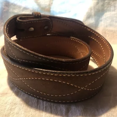 VTG TEXTAN GENUINE COWHIDE COWBOY BELT SIZE 34 BROWN LEATHER Made In The USA • $34.95