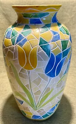 Midwestern Home Products Inc Mosaic Style Vase Tulip Flowers • $40