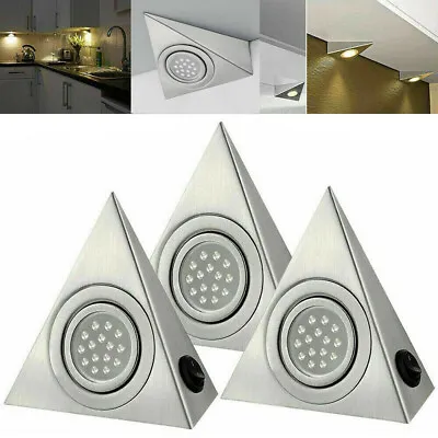 LED Mains Kitchen Under Cabinet Cupboard Triangle Light Kit Cool White UKED. • £6.55