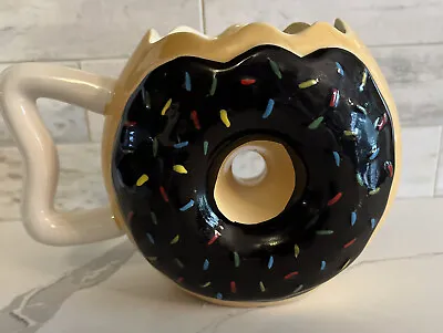 Chocolate Sprinkle Donut Shaped Ceramic Coffee Tea Mug Cup Mmmmm Donuts • $9