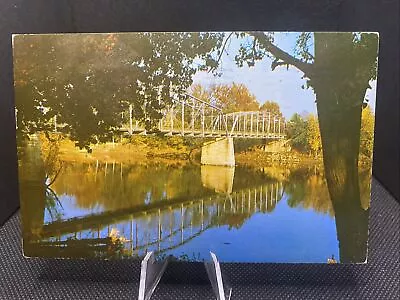 Elm St. Bridge Over The Wabash River Clinton Indiana Postcard C1￼ • $4.40