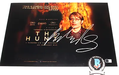 ACTOR MADS MIKKELSEN SIGNED 'THE HUNT' 12x18 MOVIE POSTER AUTOGRAPH BECKETT COA • $169.99