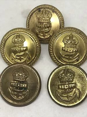 Vintage Naval Buttons Various Detail Rim 5x Items • £4